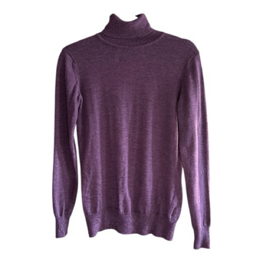 BARBOUR Merino‎ Wool Turtleneck Sweater Wineberry Purple S - Picture 10 of 10